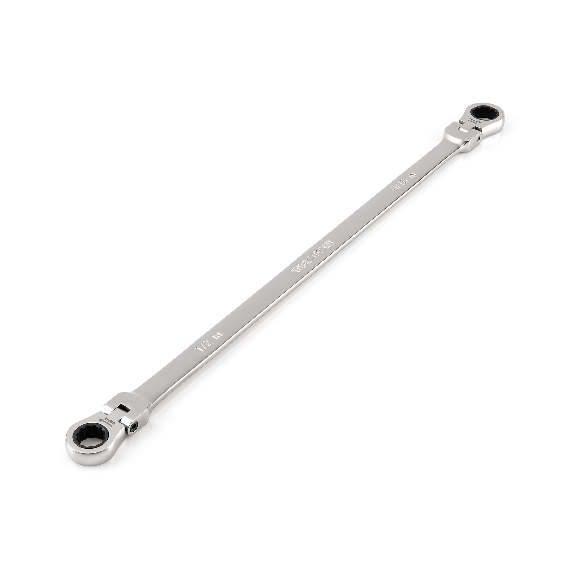 TEKTON 1/2 x 9/16 Inch Long Flex Head 12-Point Ratcheting Box End Wrench | WRB36313